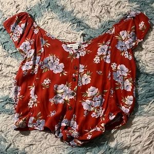 American Eagle cropped off the shoulder top